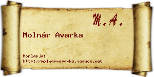 Molnár Avarka névjegykártya